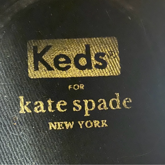 Keds X Kate Spade Double Decker Sneakers Black 8.5 Velvet Glitter Slip On Shoe - Picture 6 of 9